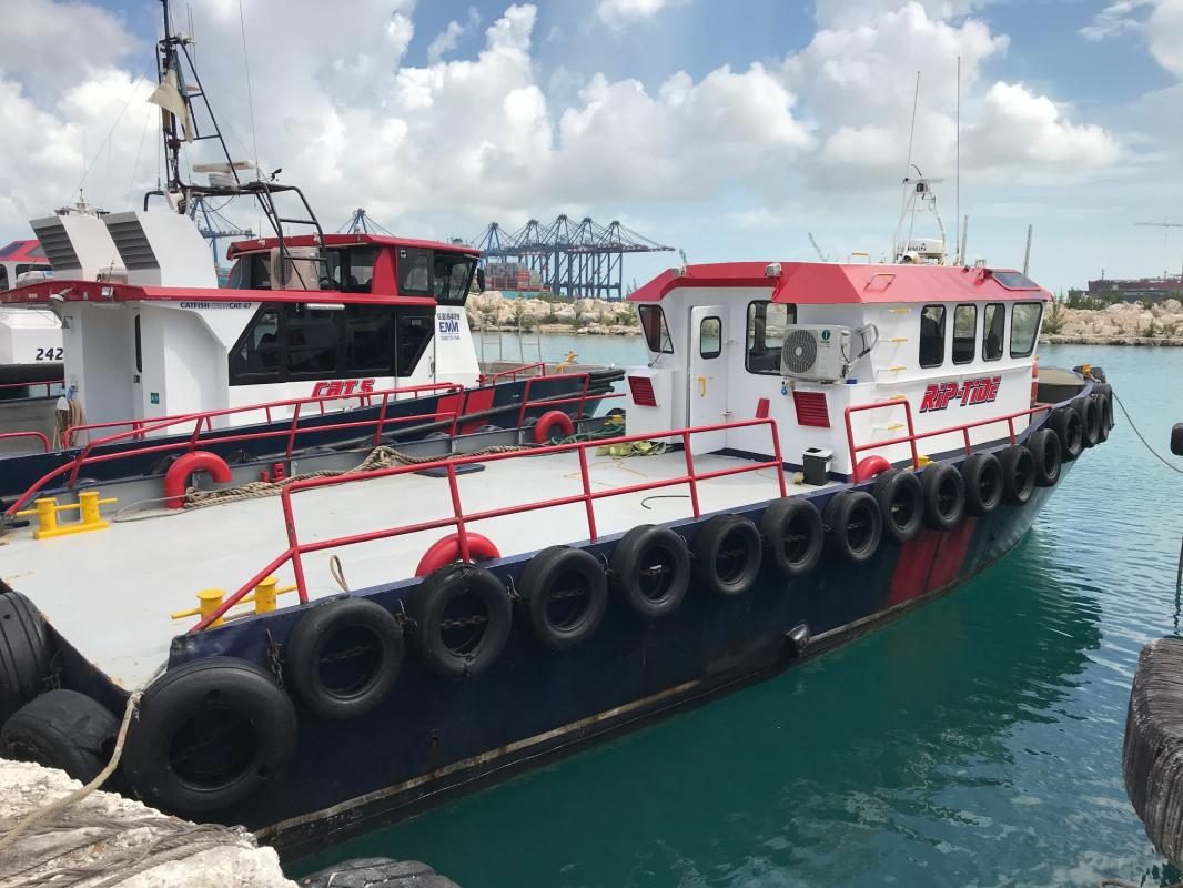 Rip Tide alongside in Freeport Harbour